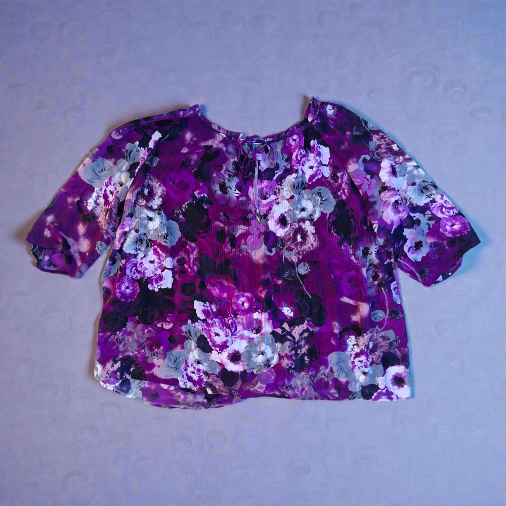 CATHERINES Plus Size 22 24W Floral Top Blouse- Boho Chic, Cottagecore, Garden